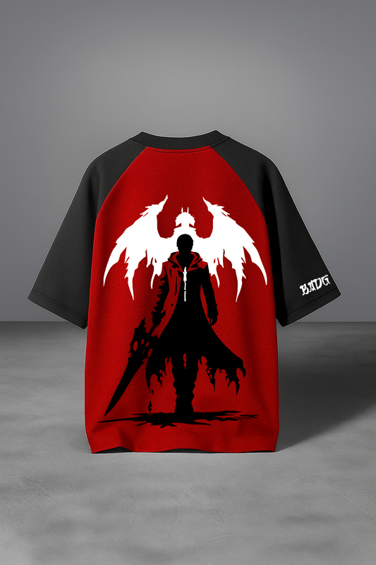 Crimson Requiem: Devil May Cry Oversized Raglan Tee