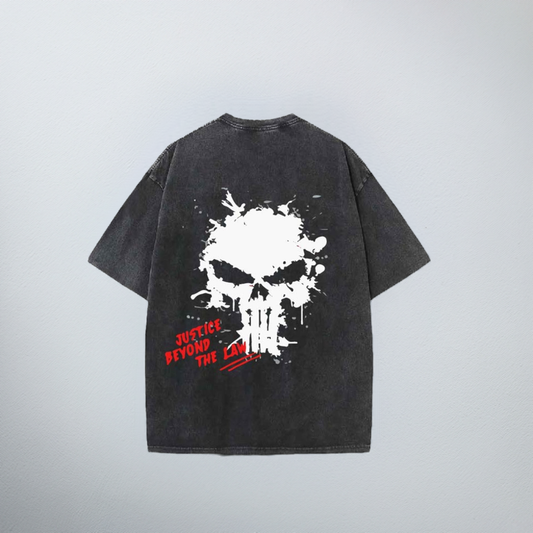 The Punisher Acid-Washed Oversized T-Shirt